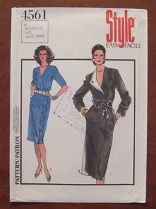 STYLE PATTERN - 4561 LADIES DRESS FRONT WRAP CONTRAST REVER FLOUNCE 14-16 UNCUT - Picture 1 of 2