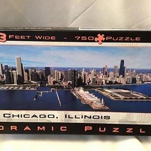 Panoramic Jigsaw Puzzle CHICAGO ILLINOIS Skyline 3 Ft. Wide 750 pc Buffalo games - Picture 1 of 6