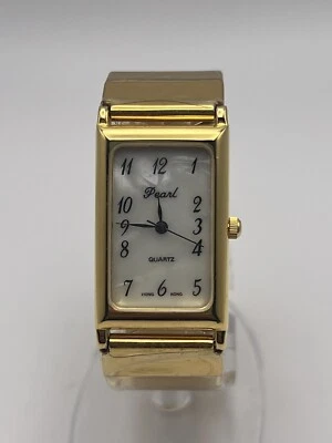 Pearl Ladies Watch gold Band White Dial New Battery - Image 1 of 4