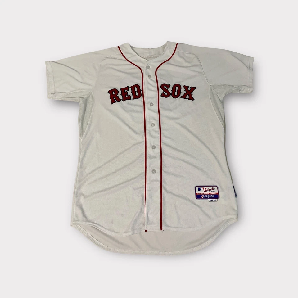 White Majestic Boston Red Sox Shane Victorino Jersey Men's Size 48 XL Signed - Image 1 of 4