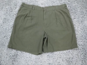 Puritan Shorts Men 42 Green Twill Blend Pleated Front Chino Pockets Casual *Read - Picture 1 of 15