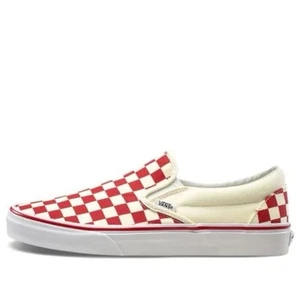 VANS Classic Slip-On (Primary Check) Racing Red/White Unisex Men Shoes Sneakers - Picture 1 of 6