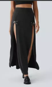 Halara maxi Skirt Women’s Activewear High Waisted Buckle Split Maxi Skirt - Picture 1 of 11