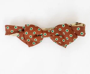 Vintage 1940s-50s Bow Tie Adjustable Pre-tied Polkadot Pattern Rayon - Picture 1 of 3
