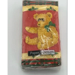 Vintage 1990s NWT New Christmas Bear Tissue Set Pack Stocking Stuffers - Picture 1 of 8