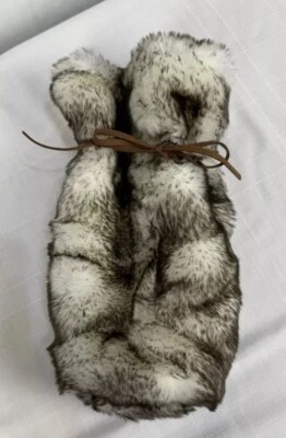 Wine Bottle Bags, Argento SC, Faux Fur Satin Lined Leather Tie - Image 1 of 4