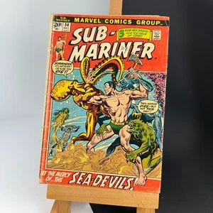 Vintage 1972 Marvel Comics Sub-Mariner #54 Mercy of the Sea-Devils! Comic G - Picture 1 of 3