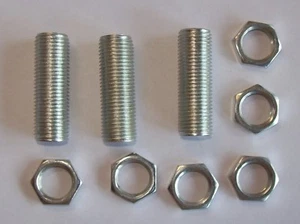 SET Gewinderohr mit Muttern M10x1 Gewinderöhrchen Röhrchen Keramikfasssung - Bild 1 von 1