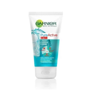 Garnier Skin Natural Pure 3in1 Gel Detergente Scrub Maschera - Foto 1 di 1