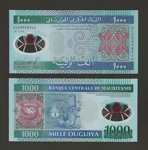 MAURITANIA 1000 Ouguiya 2014, P-19 Polymer Note, Old Series Obsolete, UNC Grade. - Picture 1 of 1