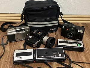 MINOLTA VTG LOT Talker Freedom EX Date Pocket 270 Flash 25 Autopak 50 Zoom 110 - Picture 1 of 7
