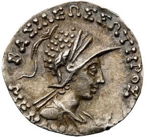 NGC AU Menander 165-130 v. Chr. Baktrien Indogriechisch Silber Ancient India Drachm TopPop - Bild 1 von 7