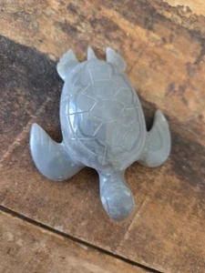 Natural Carved Stone Turtle Gray In Color, Sea Turtle - Picture 1 of 5