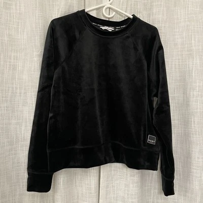 DKNY Sport Women's Black Velour Crew Neck Sweater, Size Small - Image 1 of 4