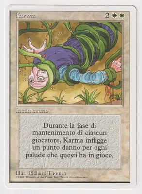 Italian Karma Proof NM Revised FWB Artist Richard Thomas 1995 WOTC MTG Magic AP! - Image 1 of 2
