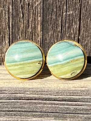 Gemelos Gary Green Jasper Gold Foto 1 de 4