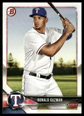 2018 Bowman Prospects Ronald Guzman Texas Rangers #BP122 *Read* - Image 1 of 2