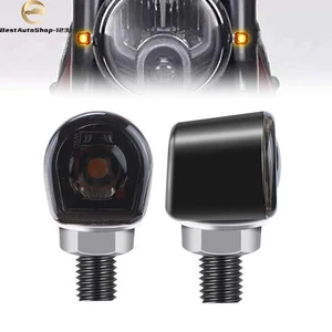 2x Motorcycle Bike LED Mini Turn Signals Blinker Light Indicator Amber Universal - Picture 1 of 8