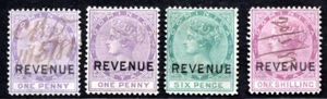 UK DOMINICA 1877 REINA VICTORIA EMISIONES INGRESOS SOBREIMPRESOS INCLUYE 6D. & 1S. - Imagen 1 de 2
