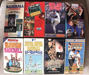 BASEBALL/SPORTS   8 VHS Tapes   BLOOPERS, FUNNIES, PLAY OF THE DAY,  NOLAN RYAN - Picture 1 of 11