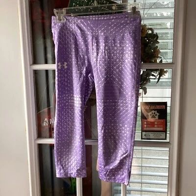 Girl's Size Youth M Lavender Purple Gray Under Armour Sport Leggings - Image 1 of 3