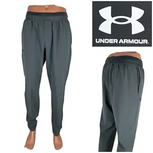 Under Armour Men Large Pants Stretch Woven Gray Fitted Polyester Stretch NWT $60 - Picture 1 of 11