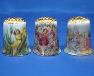 Birchcroft Fingerhüte -- 3er Set -- Gold Top Blumenfeen - Bild 1 von 2