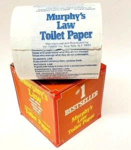 Vintage 1977 Arthur Bloch MURPHY'S LAW Bathroom Humor T.P. Funny Gag Gift in Box - Picture 1 of 12