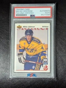 Tarjeta de novato Niklas Lidström autógrafo cubierta superior firmada por PSA/DNA 🏒 - Imagen 1 de 1