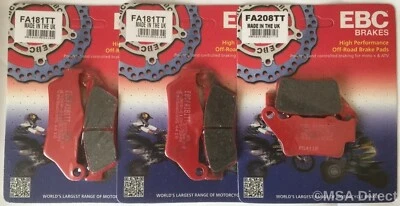 Pastillas de freno de disco delanteras y traseras de carbono EBC para Yamaha XT660Z TENERE (2008 a 2016) Foto 1 de 4