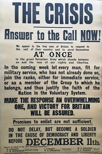 Very scarce "The Crisis" British Great War Broadside - Picture 1 of 1