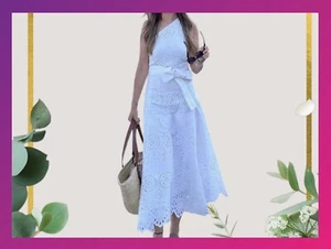 VESTIDO BLANCO BORDADO ASIMÉTRICO NWTZARA CON DOBLADILLO ESCALONADO - Imagen 1 de 6
