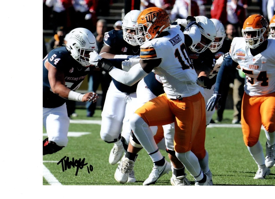 TYRICE KNIGHT UTEP MINERS SIGNED 8X10 PHOTO W/COA #2 - Image 1 of 1