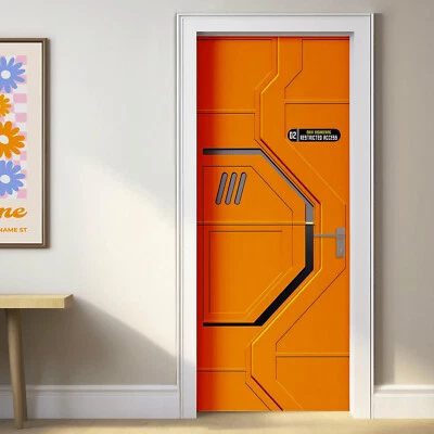 Spacecraft Door Mural, Star Track Ship Sticker Decal, Laminated, Single piece - Image 1 of 4