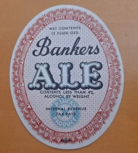 Mint unused ale label for Bankers Ale - Picture 1 of 1