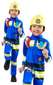 Feuerwehrmann Sam Kostüm Kinder Offizielle Cartoon-Tv Outfit Jungen Mädchen - Imagen 1 de 5