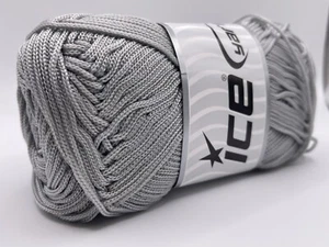 Grey Macrame Cord 27082 Ice Yarns Polyester 100gr 174yds Plain Solid Color - Picture 1 of 4