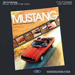 1981 Ford Mustang Stempelglanz Prospekt 16 pg #002-Ann Rev 08-80 neuwertig - Bild 1 von 6