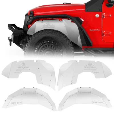 Forros de guardabarros interiores delanteros/traseros de aluminio astilla para Jeep Wrangler JL 2018-2025  Foto 1 de 4