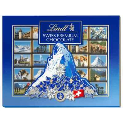 Schweizer Ansichten SOUVENIR 142g Lindt Napolitains 25 Mini Täfelchen Vollmilch - Bild 1 von 2