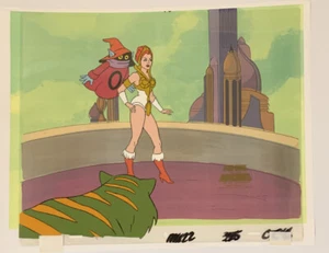 đź’Ş He-Man and the Masters of the Universe MOTU Animation Cel Teela Copy Bg /coa - Picture 1 of 4