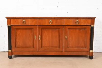 Baker Furniture French Empire Cherry Wood and Parcel Ebonized Sideboard - Image 1 of 4