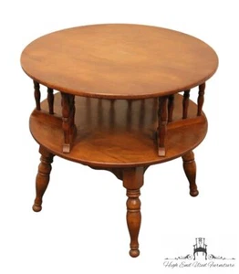 ETHAN ALLEN Heirloom Nutmeg Maple Colonial Early American 28" Round Accent En... - Picture 1 of 9