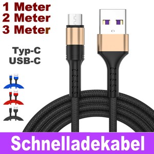 Ladekabel USB Typ C Schnell Datenkabel für Samsung Huawei Handy Schnellladekabel