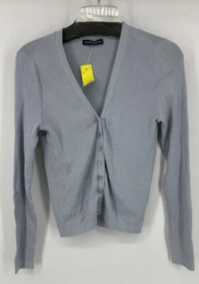 Brandy Melville Blue Button-Up Cardigan Sweater 100% Cotton Juniors One Size EUC - Image 1 of 3