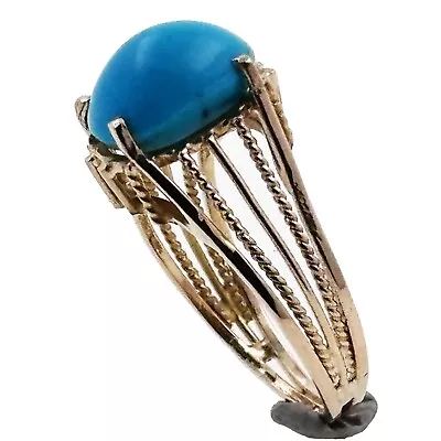 Türkis Ring 750 Gold 18 Kt Gelbgold Damen Edelstein Wert 1220,- - Bild 1 von 4