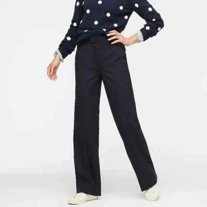 JCrew Collection Wool Wide-leg High Rise Trouser Dress Pant Navy Blue AC350 4 - Bild 1 von 4