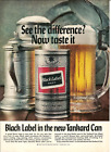 1969 Annonce magazine vintage étiquette noire Carling bière