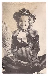 SHIRLEY TEMPLE Black and White Sepia Reproduction of a Photo Picture Hand Muff - Picture 1 of 2