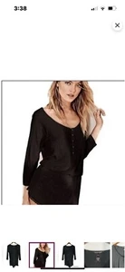 VICTORIA'S SECRET STRAMPER LANGARM SCHWARZ GERIPPTE SHORTS STRAMPER große STRETCH - Bild 1 von 5